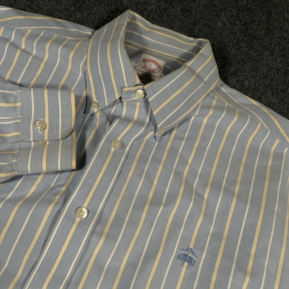 Brooks Brothers OCBD Oxford Button Down White Original Polo Shirt Size L Preppy